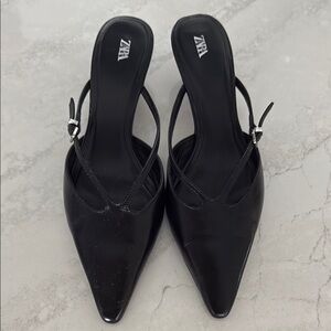 Zara Women's Black Slingback Heels